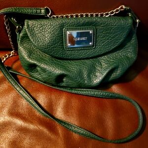 Hand bag, 10x6, green used excellent